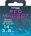DRENNAN Haczyki z przyponem RED MAGGOT 0,12mm nr 20 - 8szt
