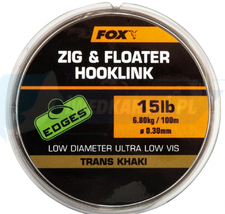 FOX żyłka do zig riga Zig and Floater Hooklink Trans Khaki - 15lb (0.30mm)