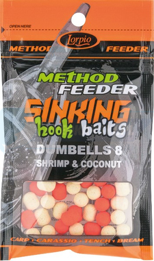 LORPIO DUMBELLS Shrimp & Coconut 8x10mm 20g  - Przyneta Method Feeder SINKING Hook Baits