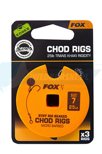 FOX przypony CHOD RIG Standard Barbed 25lb size 7