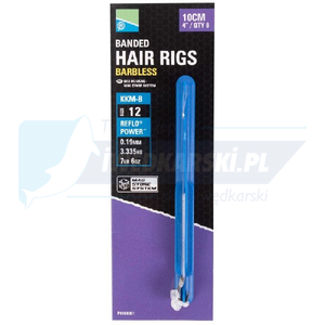 PRESTON haczyki z przyponem KKM-B Mag Store Hair Rigs - 4" / BANDED / roz.12