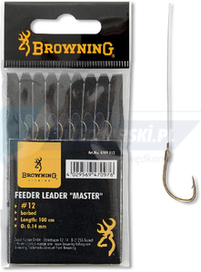 BROWNING #20 Feeder Master Przypon brazowy 2lbs 0,10mm 60cm 8szt