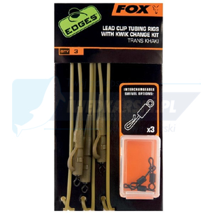 FOX Edges Leadclip Tubing Rig Kwik Kit 3szt