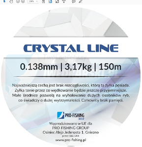 PFG żyłka CRYSTAL LINE 0.138mm 3,17kg 150m